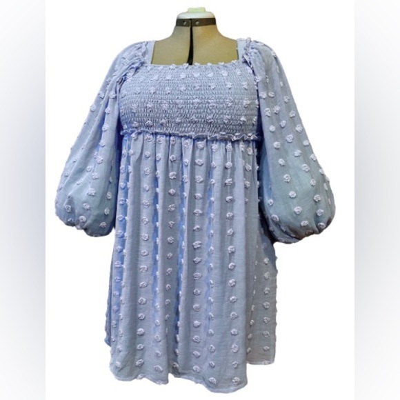 NWT Listicle puff sleeve babydoll dress sz med - Picture 1 of 4